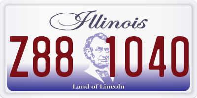 IL license plate Z881040