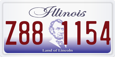 IL license plate Z881154