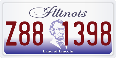 IL license plate Z881398