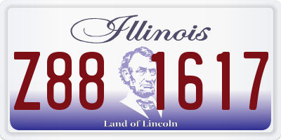 IL license plate Z881617