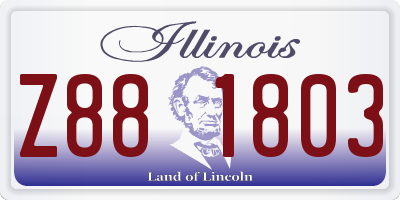 IL license plate Z881803