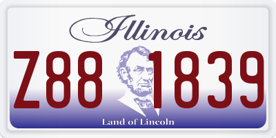 IL license plate Z881839