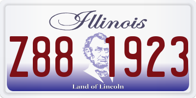 IL license plate Z881923