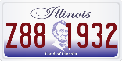 IL license plate Z881932