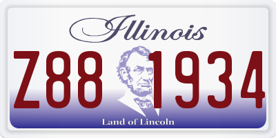 IL license plate Z881934