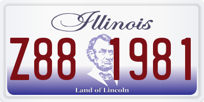 IL license plate Z881981