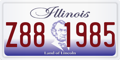 IL license plate Z881985