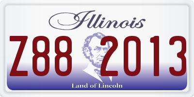 IL license plate Z882013