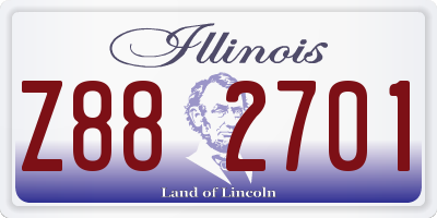 IL license plate Z882701