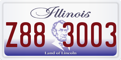 IL license plate Z883003