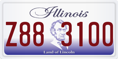 IL license plate Z883100