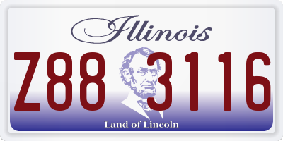 IL license plate Z883116