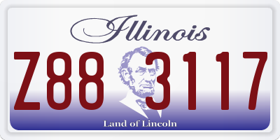 IL license plate Z883117