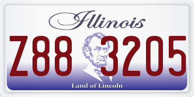IL license plate Z883205