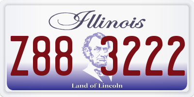 IL license plate Z883222