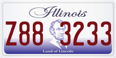IL license plate Z883233