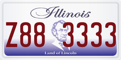 IL license plate Z883333