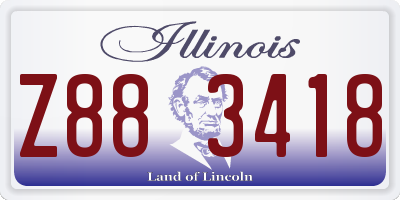 IL license plate Z883418