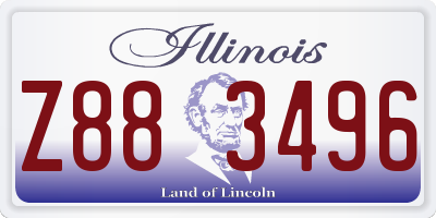 IL license plate Z883496