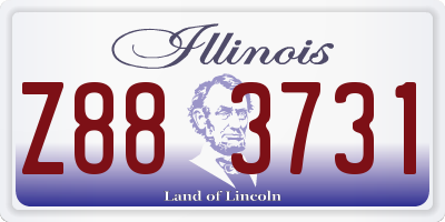 IL license plate Z883731