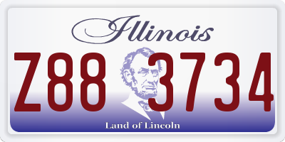 IL license plate Z883734