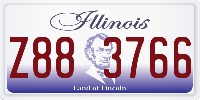IL license plate Z883766
