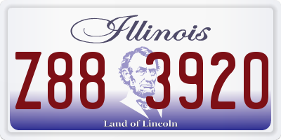 IL license plate Z883920