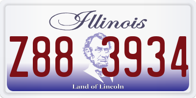 IL license plate Z883934