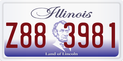 IL license plate Z883981