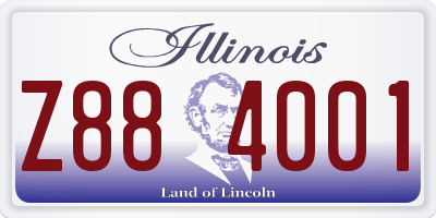 IL license plate Z884001