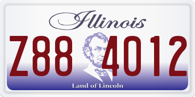 IL license plate Z884012