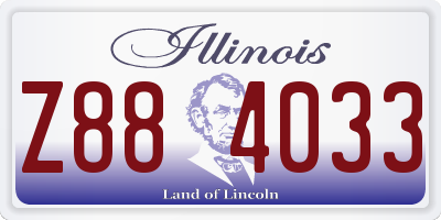 IL license plate Z884033