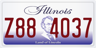 IL license plate Z884037