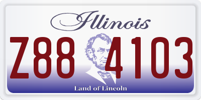 IL license plate Z884103