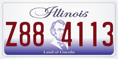 IL license plate Z884113