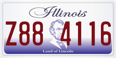 IL license plate Z884116