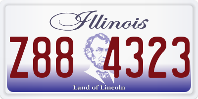 IL license plate Z884323