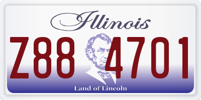 IL license plate Z884701