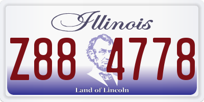 IL license plate Z884778