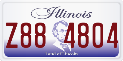 IL license plate Z884804