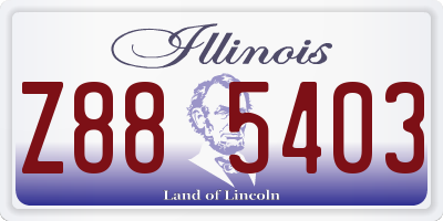 IL license plate Z885403