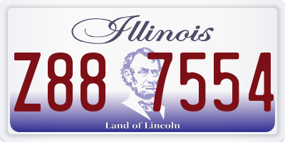 IL license plate Z887554
