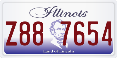 IL license plate Z887654