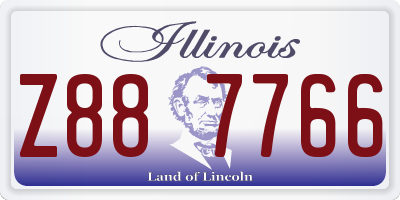 IL license plate Z887766