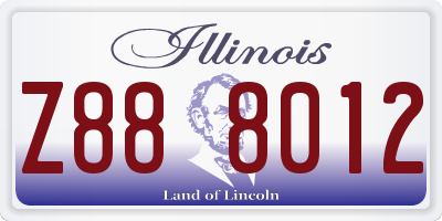 IL license plate Z888012