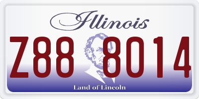 IL license plate Z888014