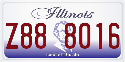 IL license plate Z888016