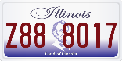 IL license plate Z888017