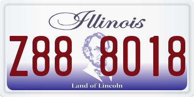 IL license plate Z888018
