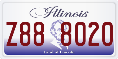 IL license plate Z888020
